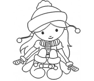 Stickserie - Schneegetobe Girl 3